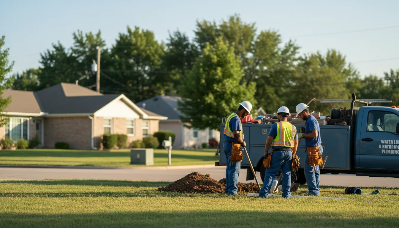 Residential water line and bathroom plumbing service in Camp, AR